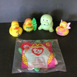 4 Animal Toys for Water Play & 1 TY Turtle Beanie Baby.  SOLD OUT